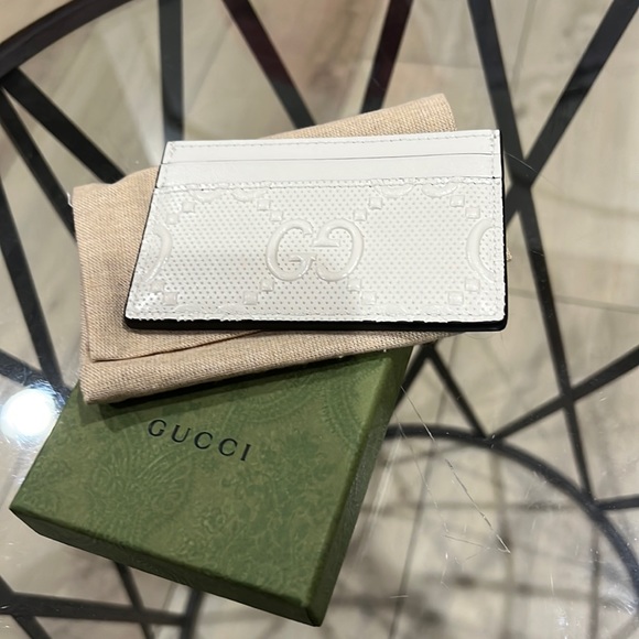 GUCCI - GG Embosed Card Case Wallet - Picture 1 of 4